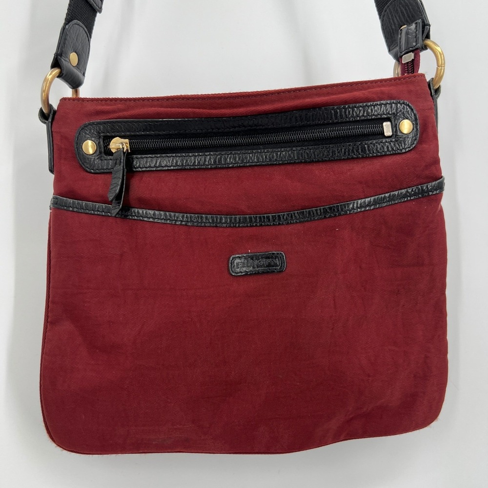 Ellington Burgundy Nylon Crossbody SO Many Pockets Adjustable‎ Red Sporty